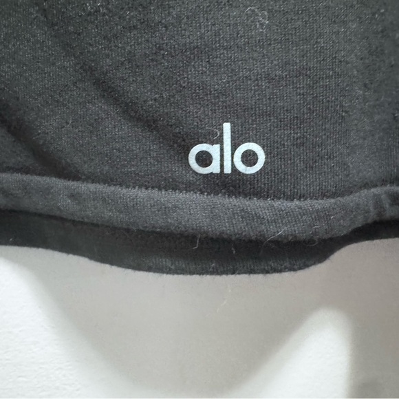 Alo Yoga Suspension Lace-up Cropped Pullover Sweater, Black, Size Medium - Picture 11 of 13